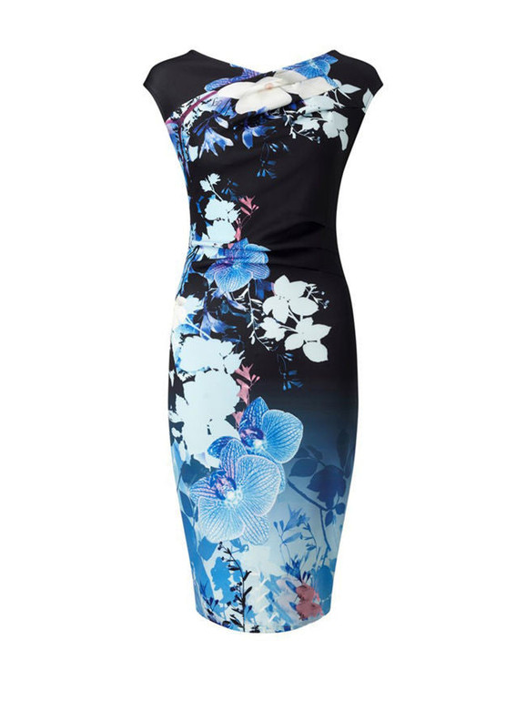 Casual V-Neck Floral Printed Extraordinary Bodycon Dress