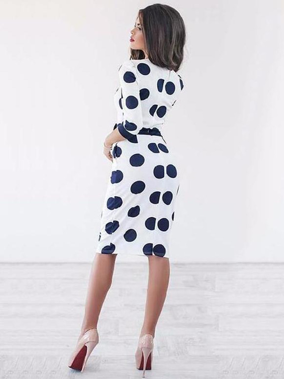 Sexy Bodycon Polka-dot Midi Dress