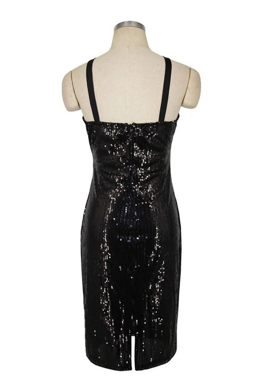 Black Sequin Off Shoulder Backless Halter Neck Bodycon Party Mini Dress Black Sequin Off Shoulder Backless Halter Neck Bodycon Party Mini Dress