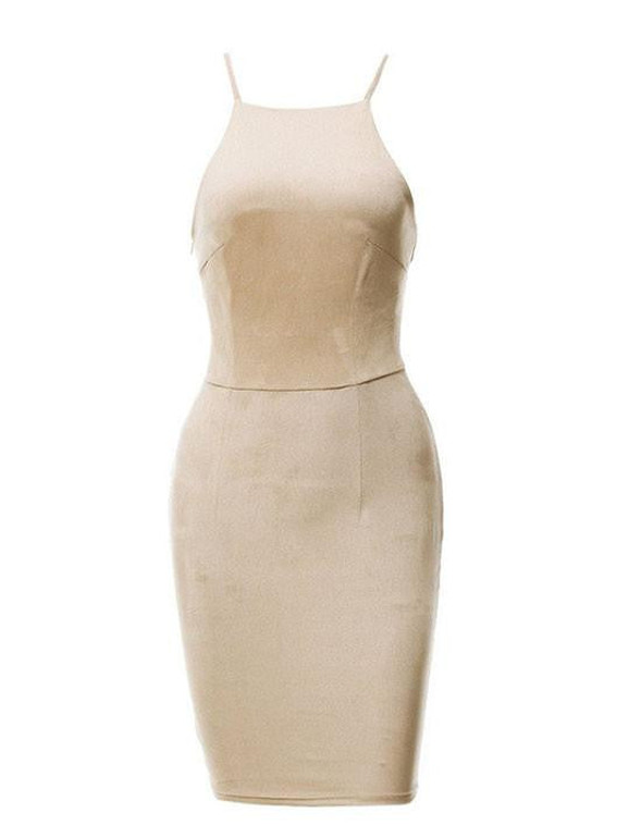 Casual Halter Off Shoulder Bodycon Mini Dress