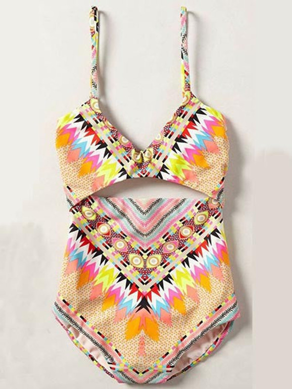 Casual Boho High Rise Bohemian Style Multi Color Bikini Set