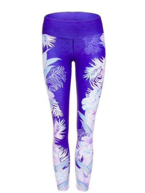 Floral&Feather Printed Sports Yoga Leggings Bottoms