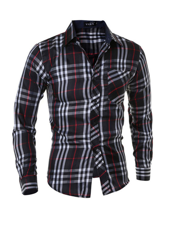 Casual Classic Plaid Mens Shirt