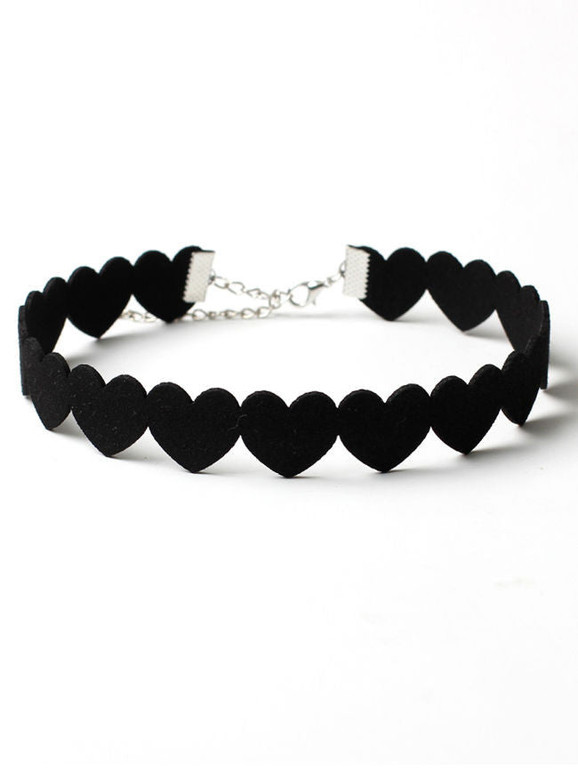 Casual Velvet Heart Choker Necklace Casual Velvet Heart Choker Necklace