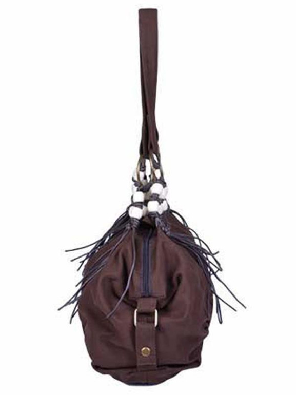 Canvas Tasseled Zipper Tote Bag