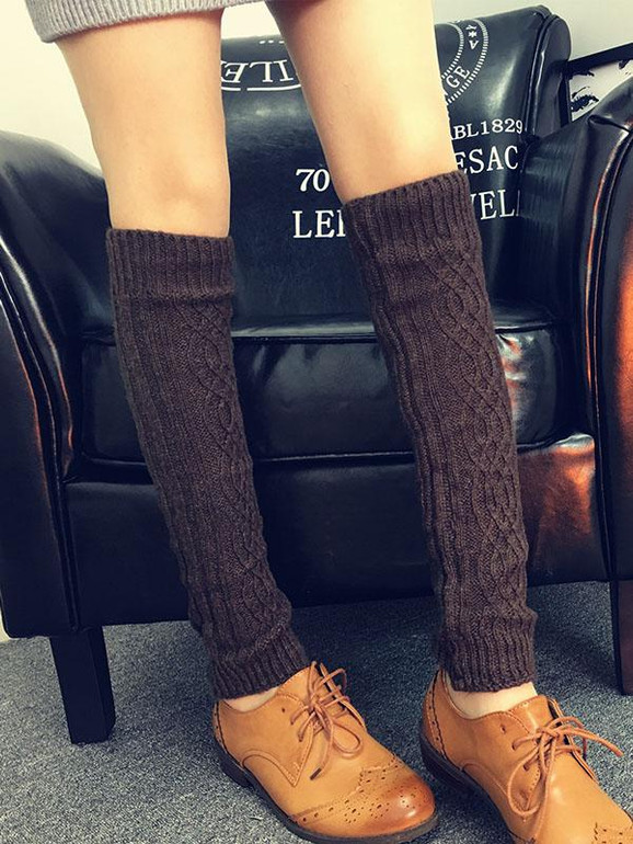 Leg Warmer Knitting Solid Stocking