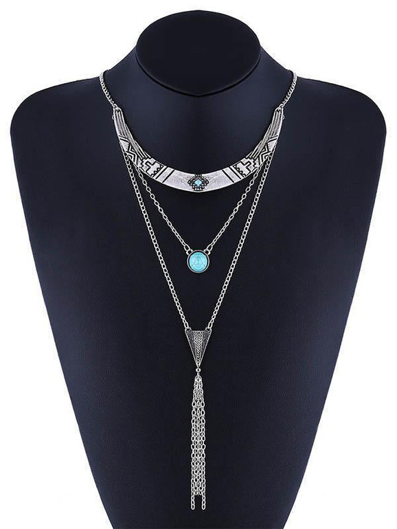 Bohemia Multilayer Turquoise Tassels Necklaces Accessories