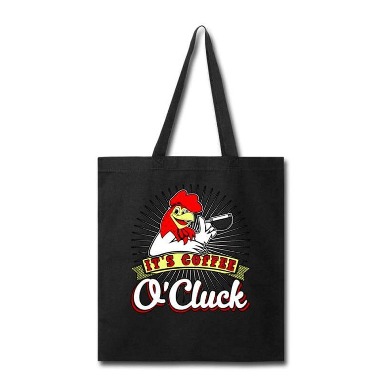 Coffee O'Cluck Chicken Tote Bag