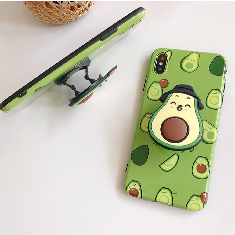 3D Cute Fruit Avocado iPhone Case with Finger Grip