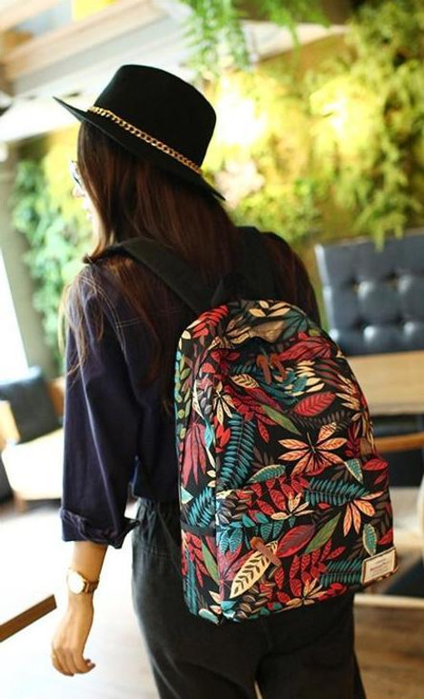 USB Charging Laptop Backpack Girls Flowers Travel Backpack