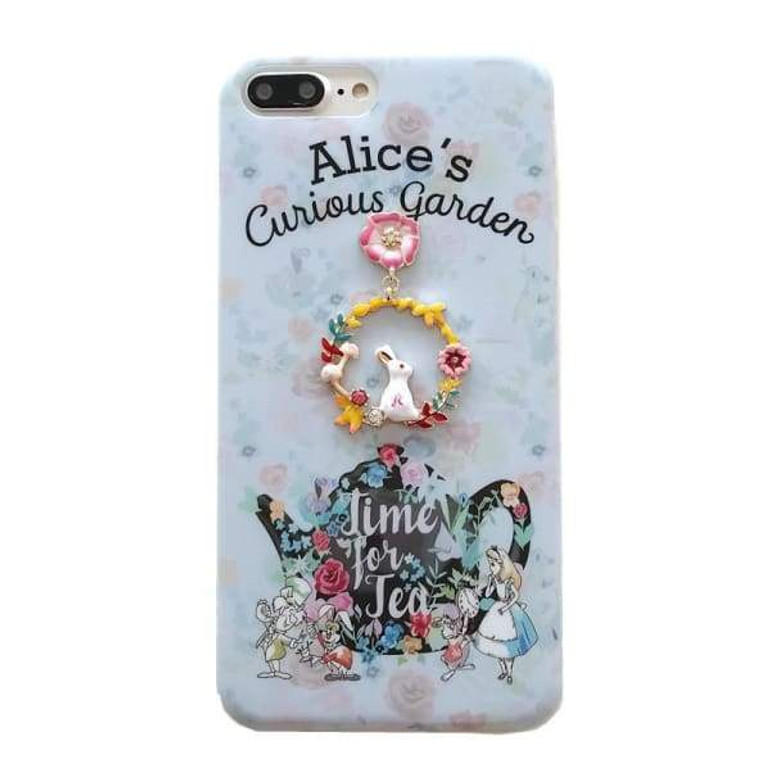 Cute Korean Japan Cartoon 3D Bunny Clock Soft phone case for iphone