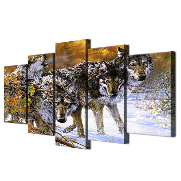 HD Printed Wolf on snowy mountain Painting on canvas room decoration print poster picture canvas Free shipping/ny-2045 HD Printed Wolf on snowy mountain Painting on canvas room decoration print poster picture canvas Free shipping/ny-2045