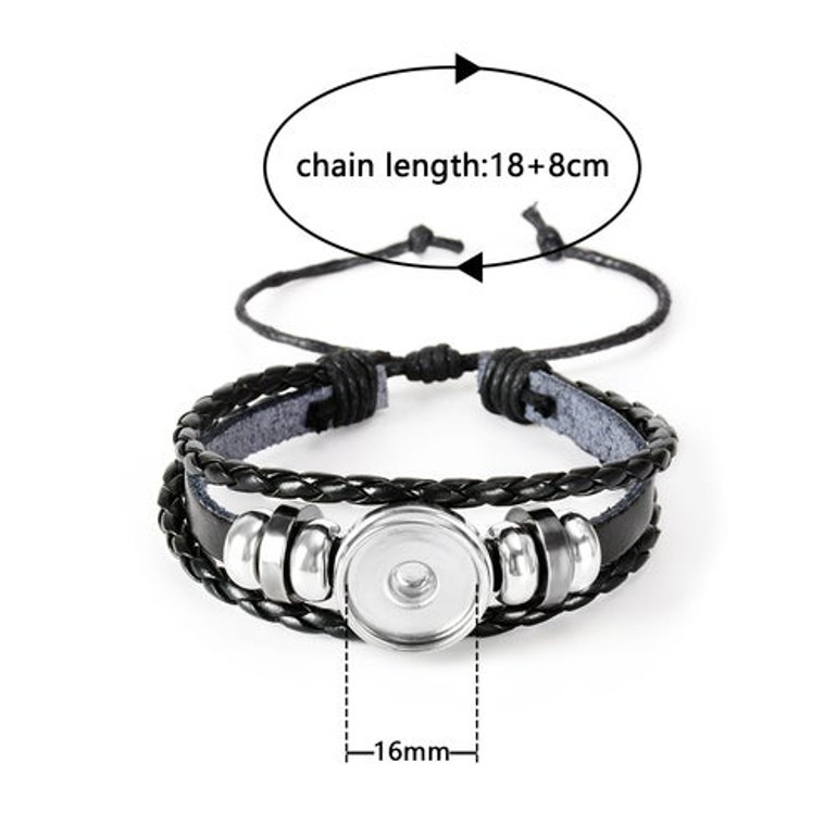 Angel Under Glass Pendant n Thick Braided Leather Band Bracelet: Hutzell