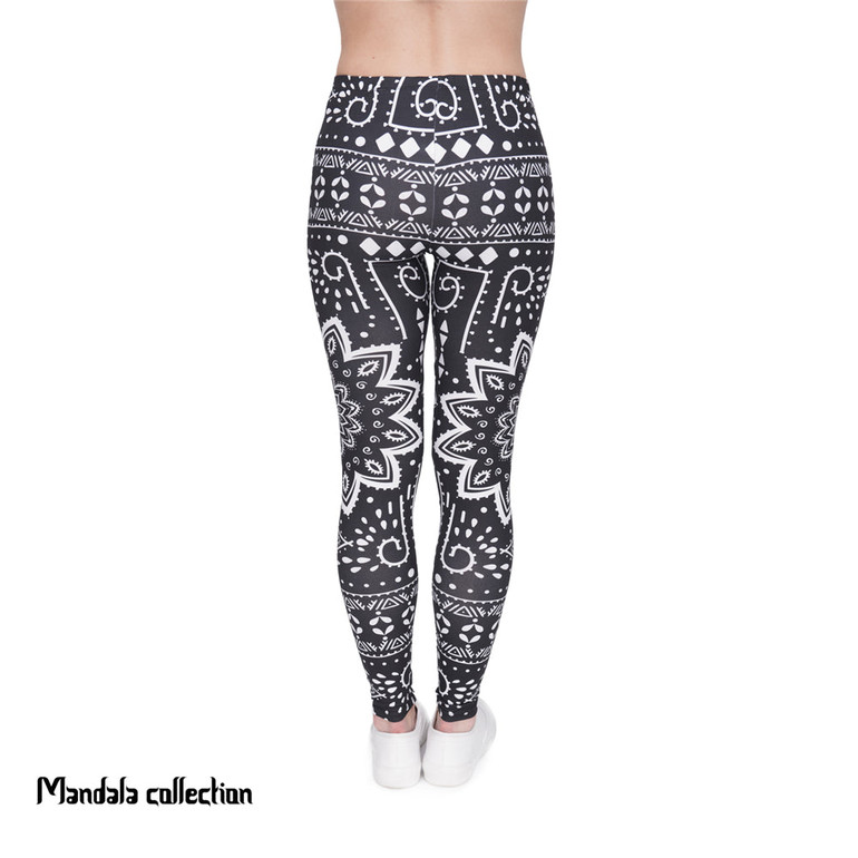 Women Legins Mandala Ombre Blue Printing Legging Fashion Casual High Waist Woman Leggings Women Legins Mandala Ombre Blue Printing Legging Fashion Casual High Waist Woman Leggings