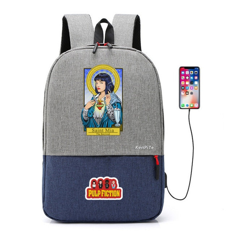 Pulp Fiction bad mother fuker Jules printing canvas Backpack