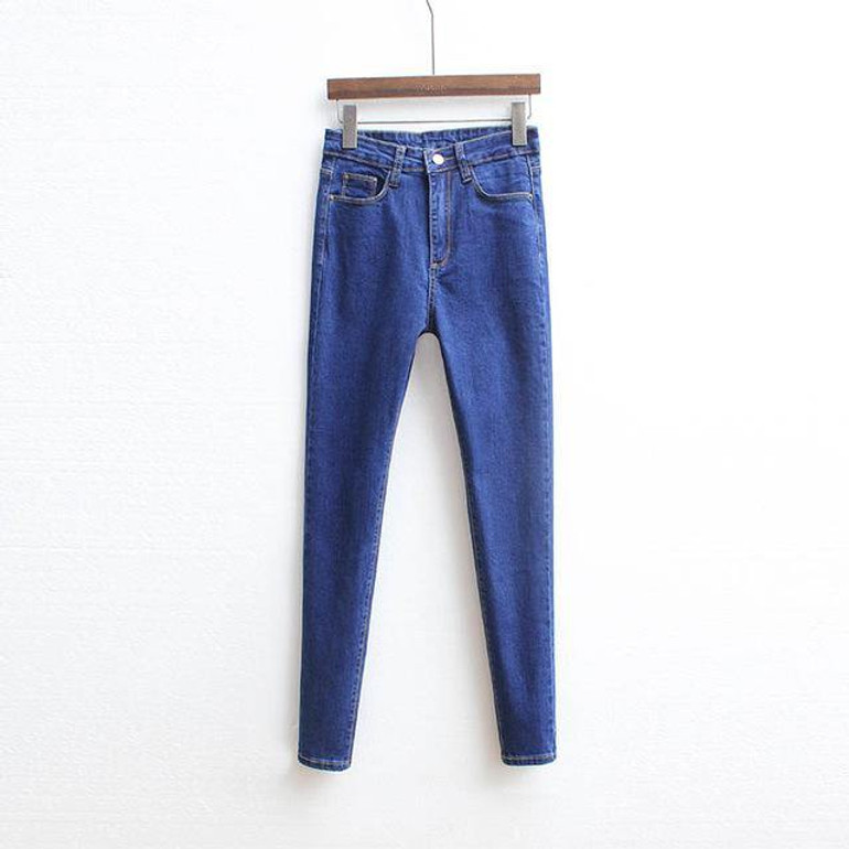 Slim Jeans For Women Skinny High Waist Jeans Woman Blue Denim Pencil Pants Stretch Waist Women Jeans Black Pants Calca Feminina