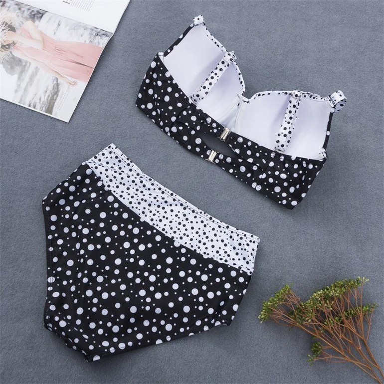 Retro Polka Dot Bikini Sexy Plus Size Split Conservative Thin Swimsuit