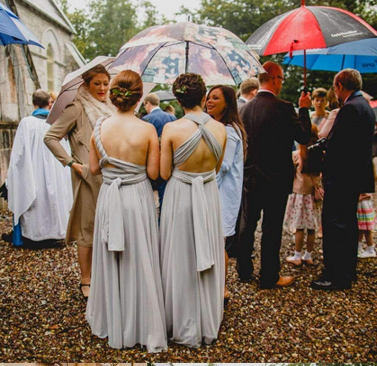 Popular Hot Sale Grey Convertible Backless Chiffon  Long Wedding Party Bridesmaid Dresses, AB1176
