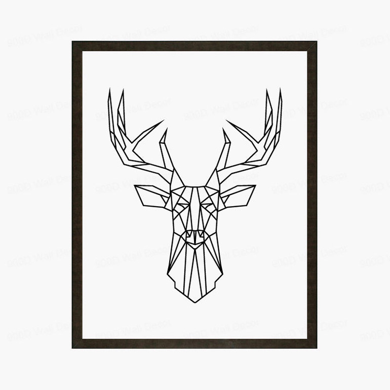 Geometric Deer Head Canvas Art Print Poster, Wall Pictures for Home Decoration, Wall decor FA221-9