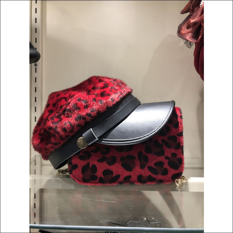 Leopard Print Hat & Purse Set
