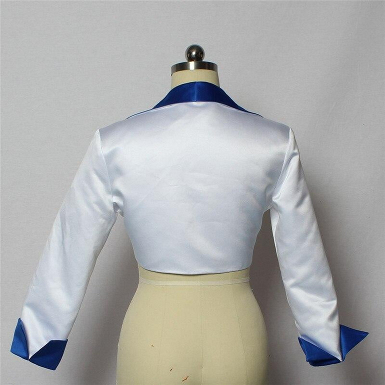 2018 High Quality Stain 3/4 Sleeve Bolero Wedding Bridal Bolero White/Blue Jacket Bridal Coat Wraps Jacket Mariage