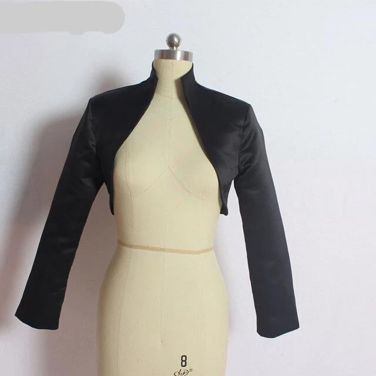 Stain Pink Wedding Top Bolero Wraps Bridal Jacket Cape Mariage Long Sleeves Red Bridal Bolero Coat Bolerko Damskie