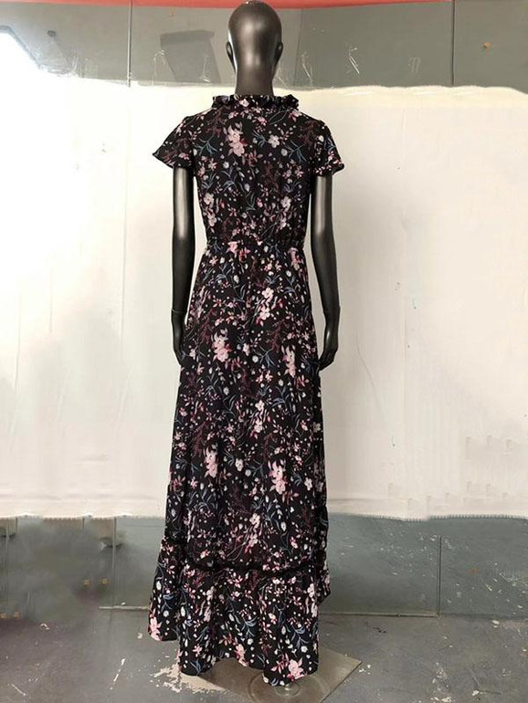 Asymmetric Deep V-neck Bohemia Maxi Dress Asymmetric Deep V-neck Bohemia Maxi Dress