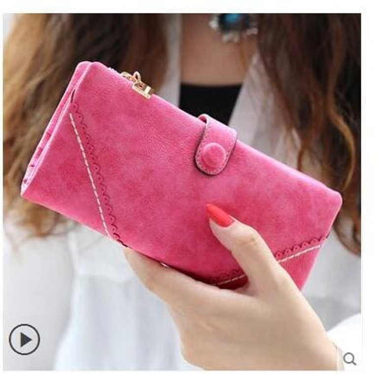 Nubuck Leather Women Wallets Female Fashion Zipper Small Wallet Women Short Coin Purse Holders Retro