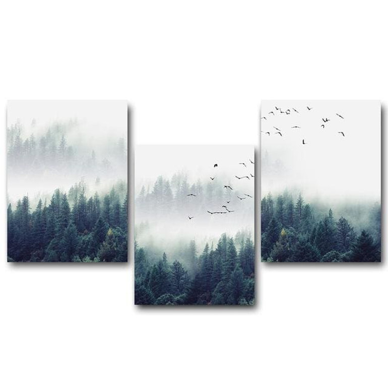 Nordic Decoration Forest Lanscape Wall Art Canvas Poster and Print Canvas Painting Decorative