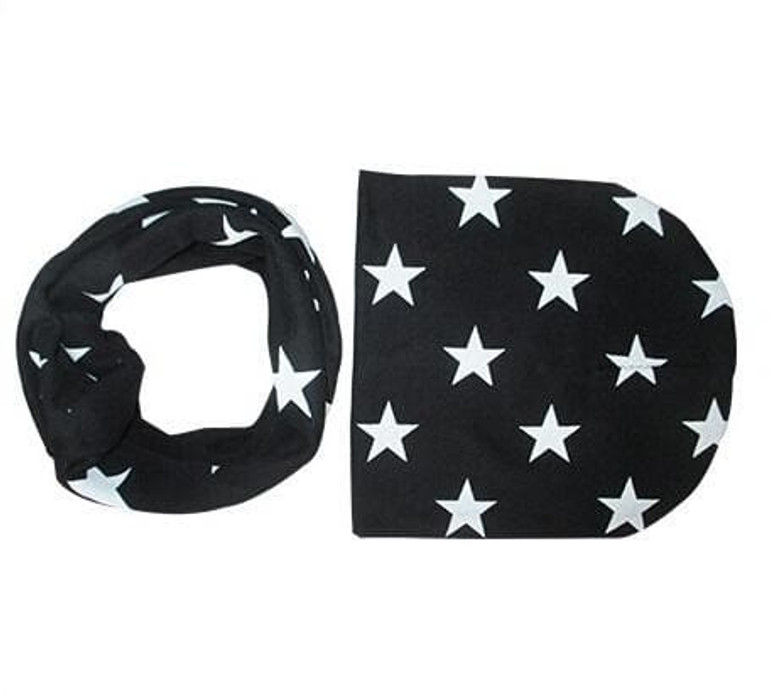 Moeble Baby Spring Hat Set Kids Girls Boys Winter Star Knit Hat Beanie Scarf Infant Hats Set Child