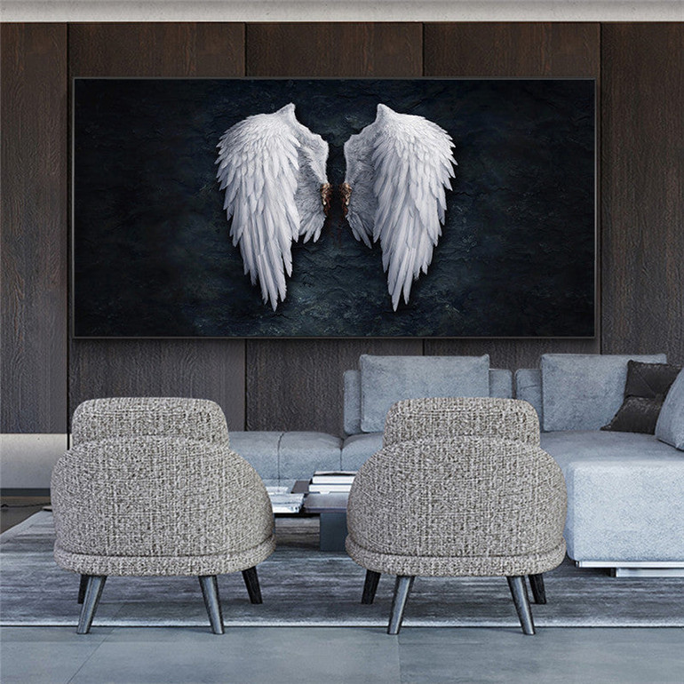 Black and White Angel wings Canvas Paintings on the Wall Art Posters and Prints Wings Abstract Wall Pictures Home Decoration Black and White Angel wings Canvas Paintings on the Wall Art Posters and Prints Wings Abstract Wall Pictures Home Decoration