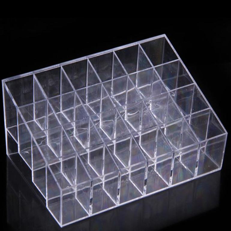 24 Grid Acrylic Makeup Organizer Storage Box Case