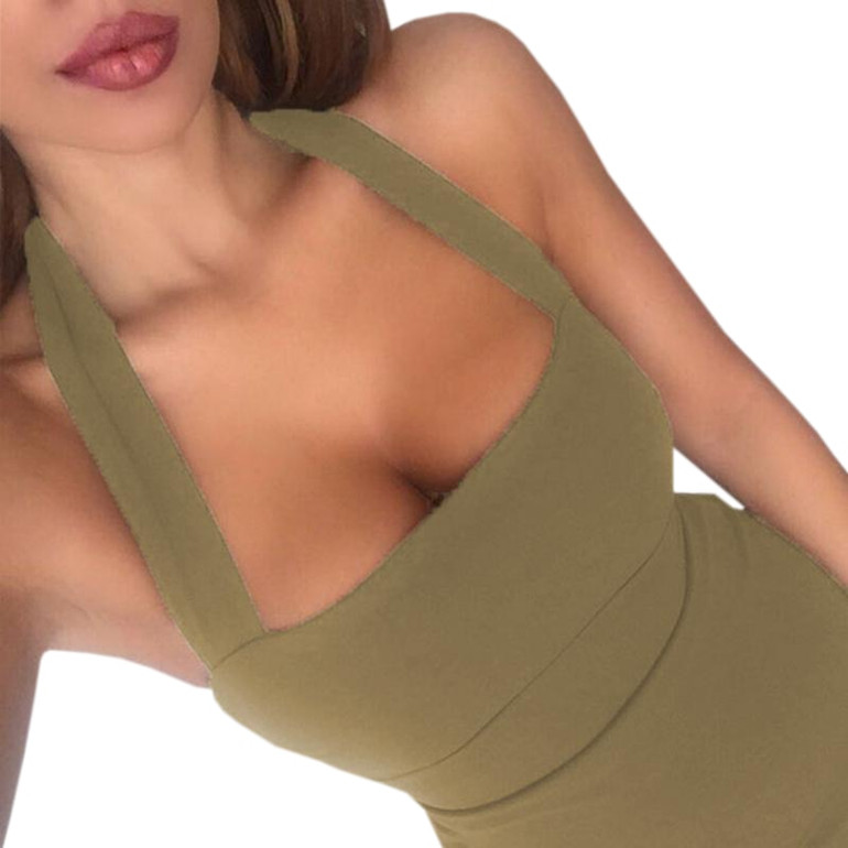VenusFox Bandage Bodycon Dress Party Dresses Sleeveless Knee-Length