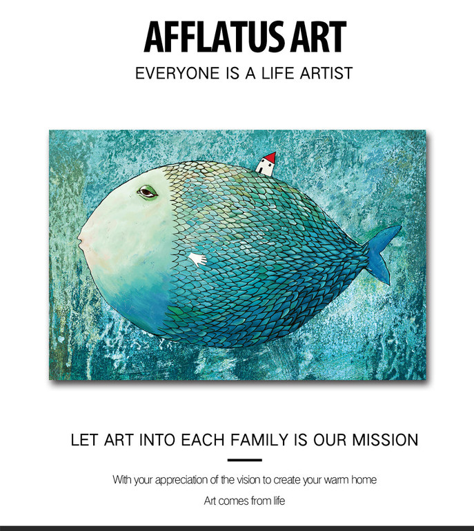 AFFLATUS Fish Nordic Poster Canvas Painting Watercolor Wall Art Posters And Prints