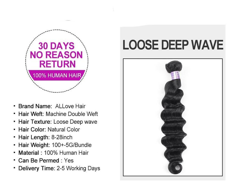 Loose Deep Wave Peruvian Hair Bundle Extensions