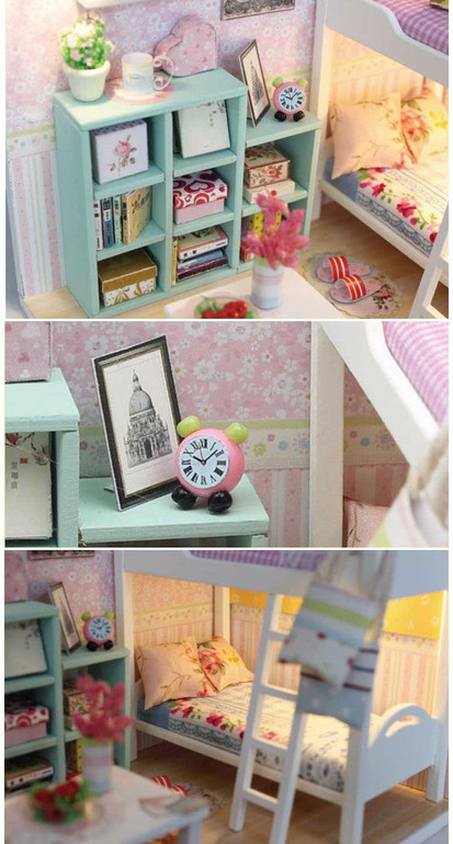 Doll House Miniature  With Furnitures Wooden House Stars Sky Toys For Children Birthday Gift