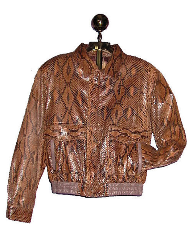 Python Snake Skin Bomber Jacket