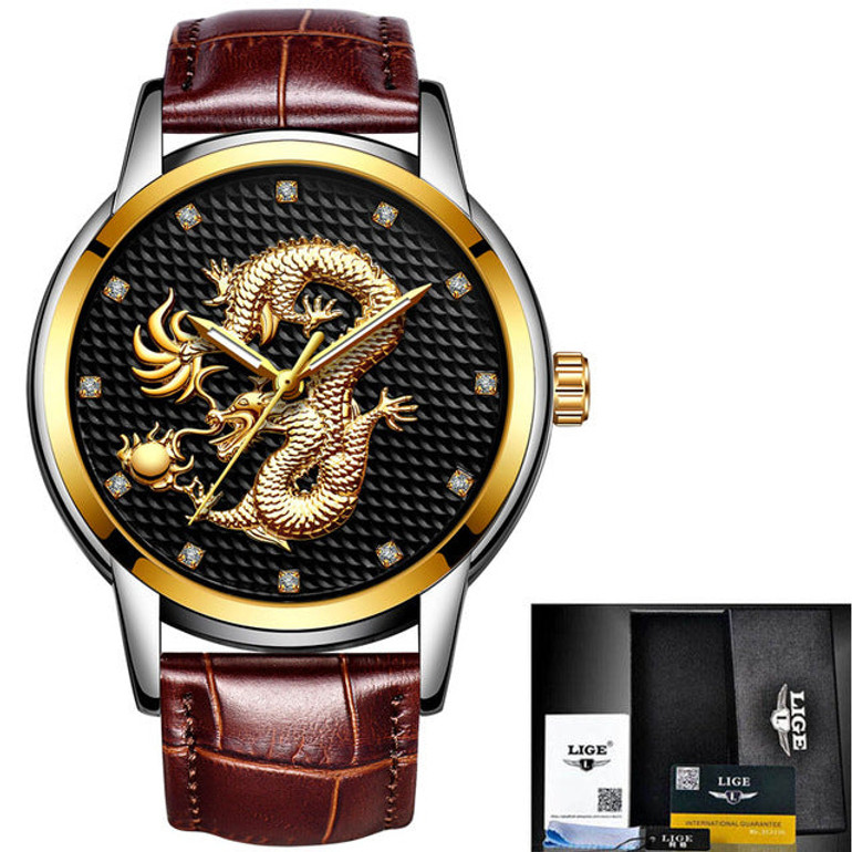 Men's watch, gold dragon sculpture. Elegant for all your moments ...si... BUY IT, NOW!
