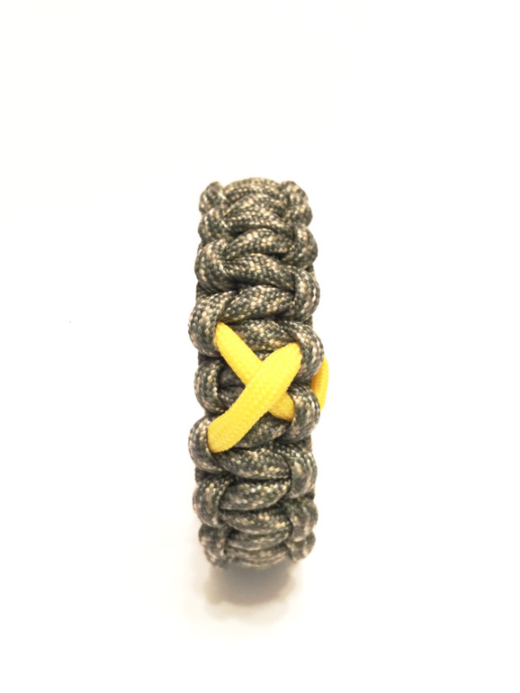 Support Our Troops Yellow Ribbon Black Paracord Survival Jewelry Bracelet
