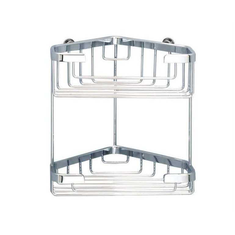 Sonia HOSPITALITY Wall Bath Chrome Double Corner Shower Caddy Shelf Organizer Sonia HOSPITALITY Wall Bath Chrome Double Corner Shower Caddy Shelf Organizer