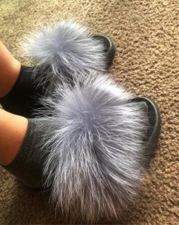Women's Multicolor Fur Sandals