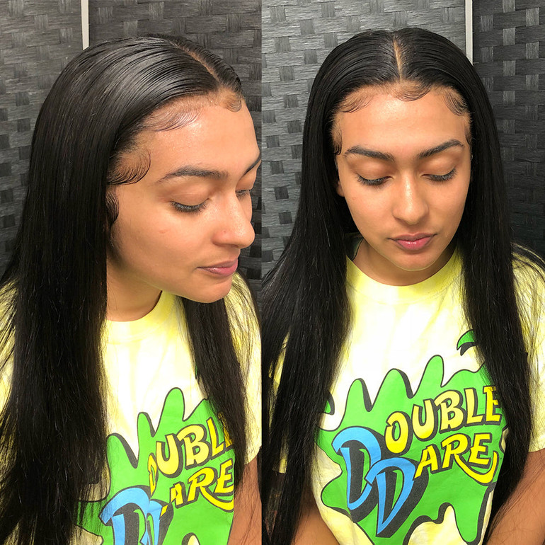 Straight Frontal with Pre-plucked Hairline