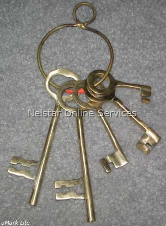 Antique Brass 5 Keys set And Ring