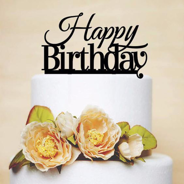 Happy Birthday Cake Topper /Cake Decoration for Party Cake & Bouquet