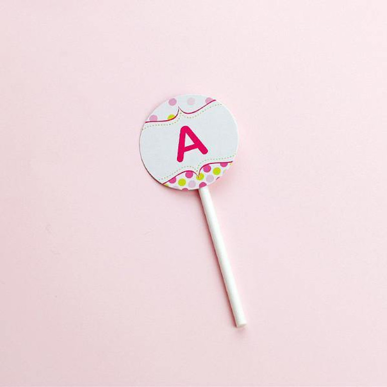 Letter Cake Topper for Baby Shower/ Kids Birthday Cake Decorations (Pink)