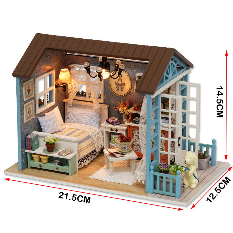 DIY Blue Furniture Doll House