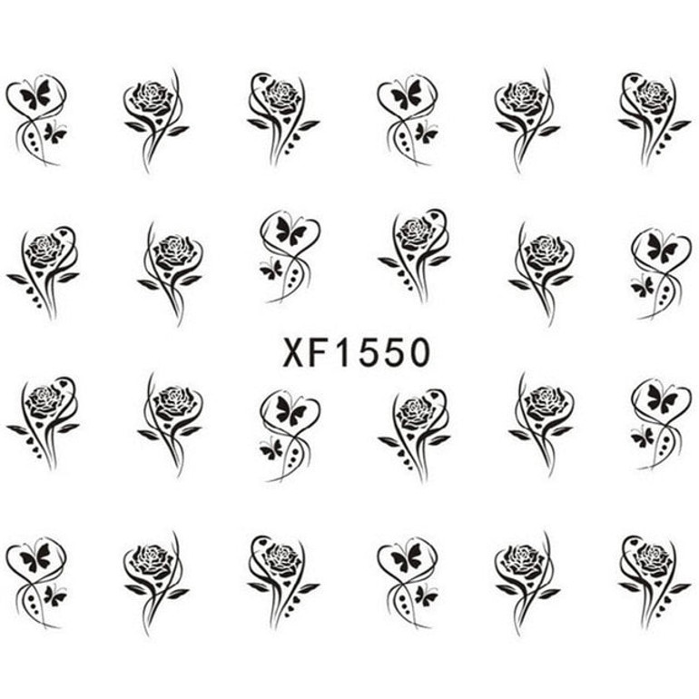 Flower Nail Water Sticker Leaf Lace Design Nail Art Decal Beauty Decoration Flower Nail Water Sticker Leaf Lace Design Nail Art Decal Beauty Decoration
