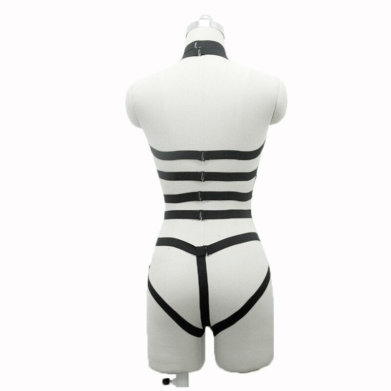 Gege Full Body Bondage Harness Bra Goth Fetish Lingerie