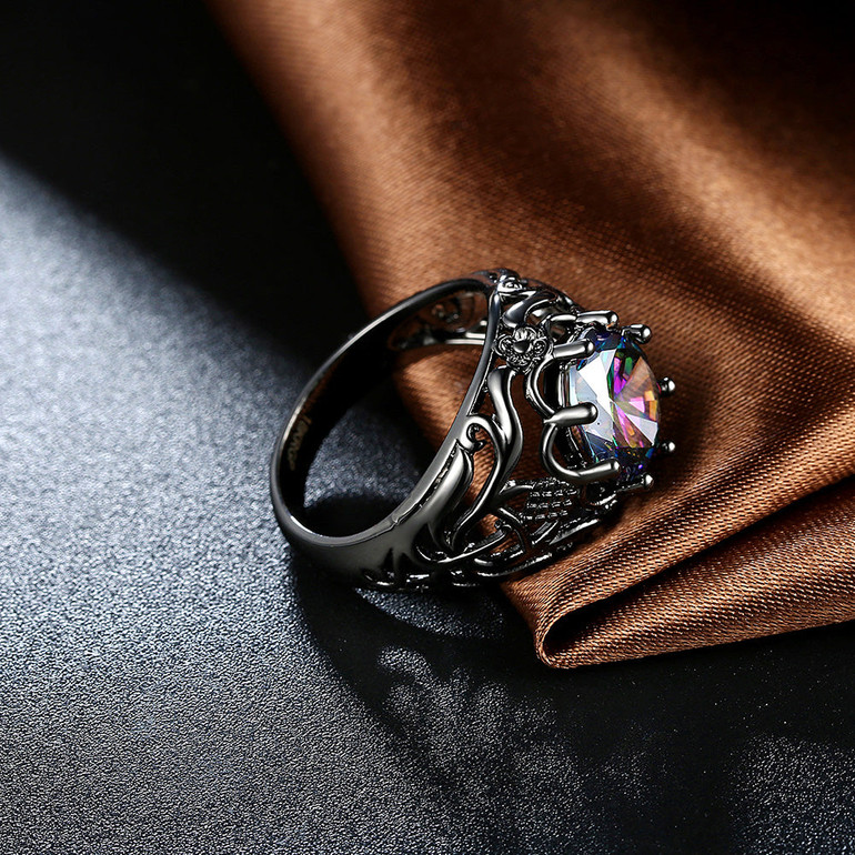 Colorful stone gothic ring
