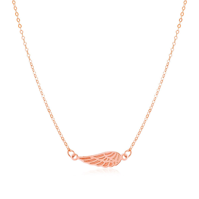 Angel Wing Necklace | 14K Rose Gold Pendant Angel Wing Necklace | 14K Rose Gold Pendant